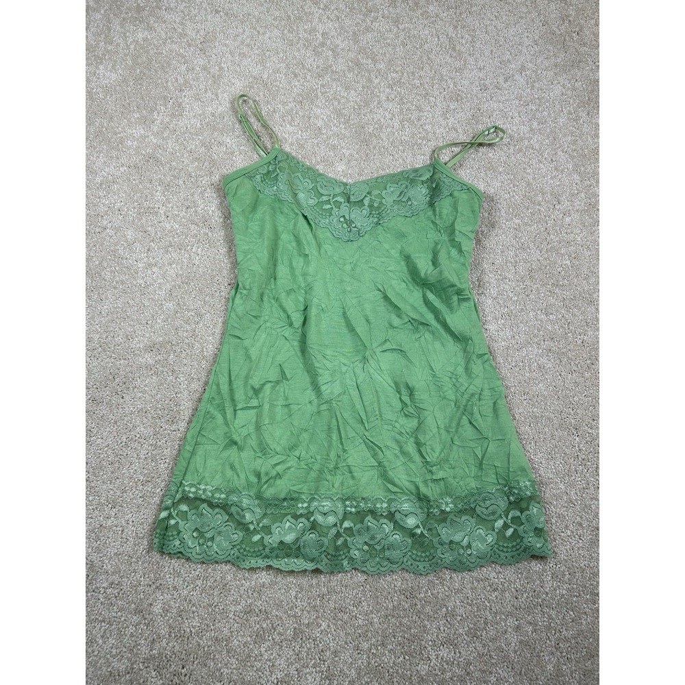 Maurices Womens S Green Lace Trim Tank Cami Y2K Bella‎ Swan Elena Gilbert Vampy